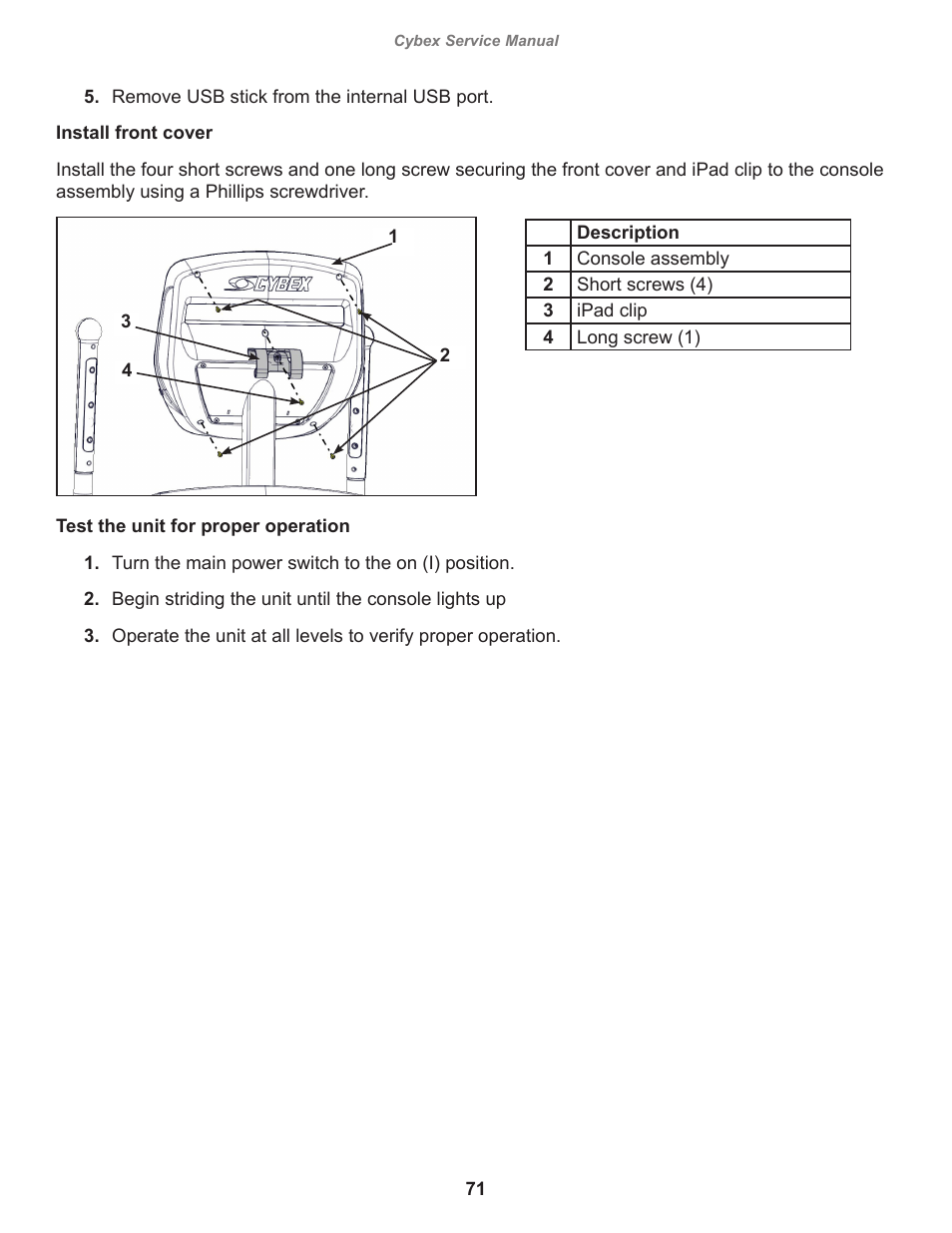 Cybex 525AT Arc Trainer User Manual | Page 71 / 74