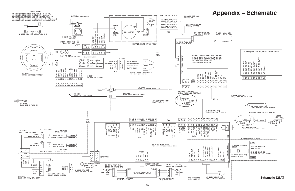 Appendix – schematic | Cybex 525AT Arc Trainer User Manual | Page 73 / 74