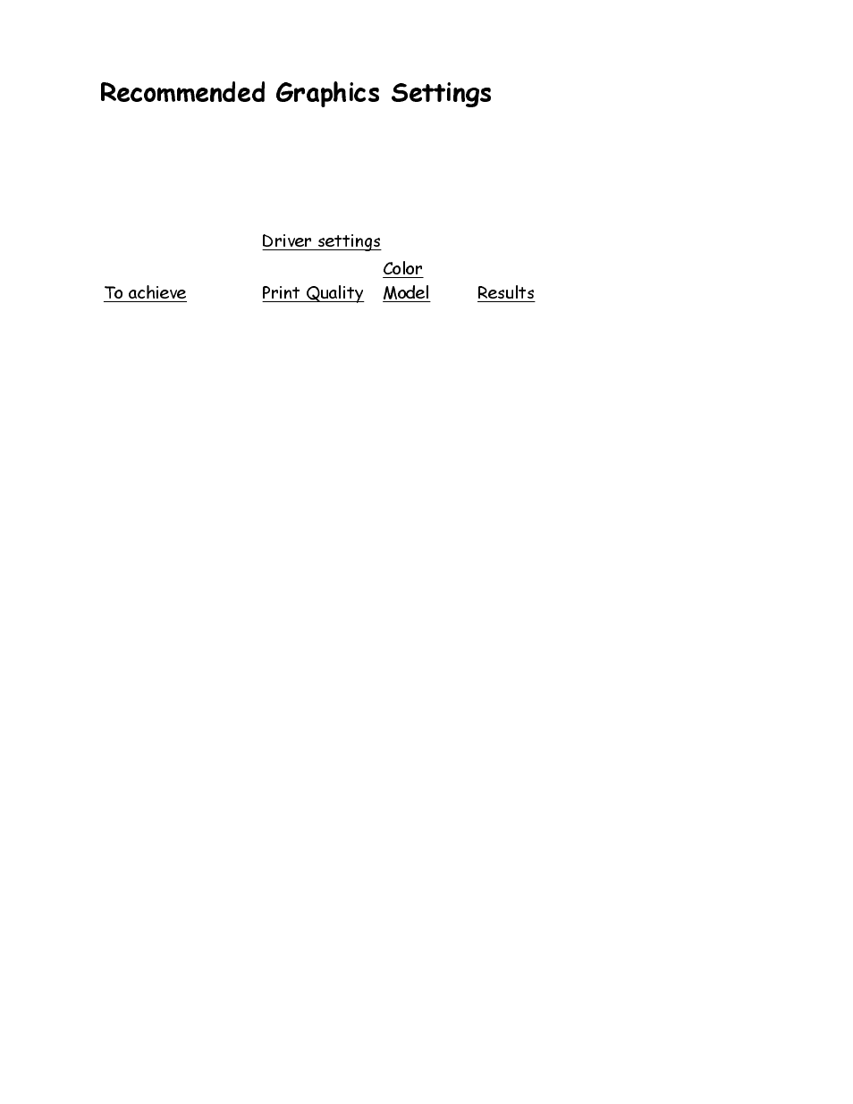 Recommended graphics settings, 5hfrpphqghg *udsklfv 6hwwlqjv | Canon HC-4200 User Manual | Page 18 / 82