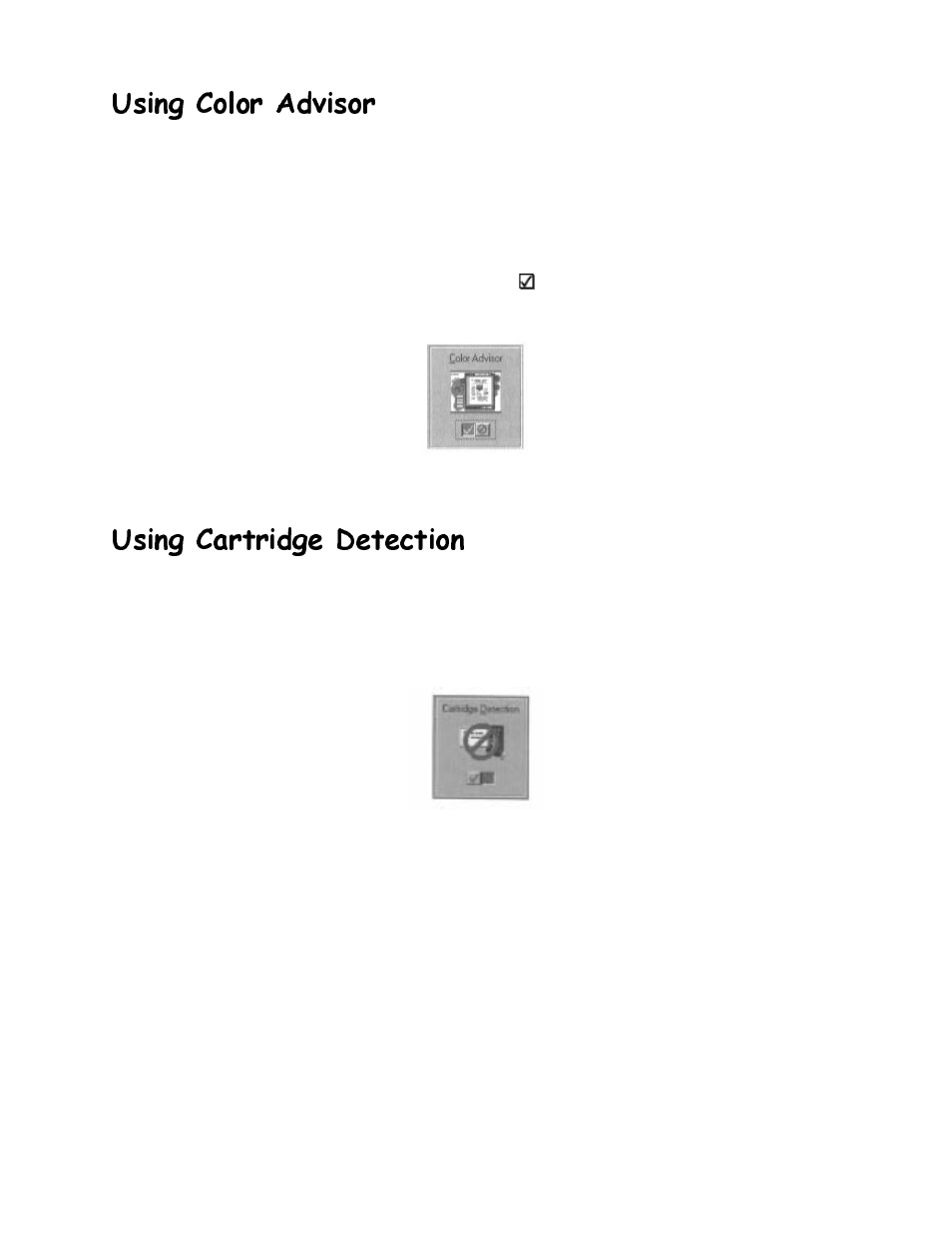 Using color advisor using cartridge detection, 8vlqj &roru $gylvru, 8vlqj &duwulgjh 'hwhfwlrq | Canon HC-4200 User Manual | Page 20 / 82