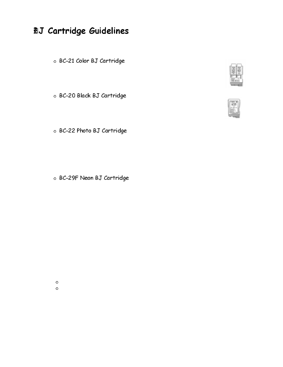 Bj cartridge guidelines, Duwulgjh *xlgholqhv | Canon HC-4200 User Manual | Page 52 / 82
