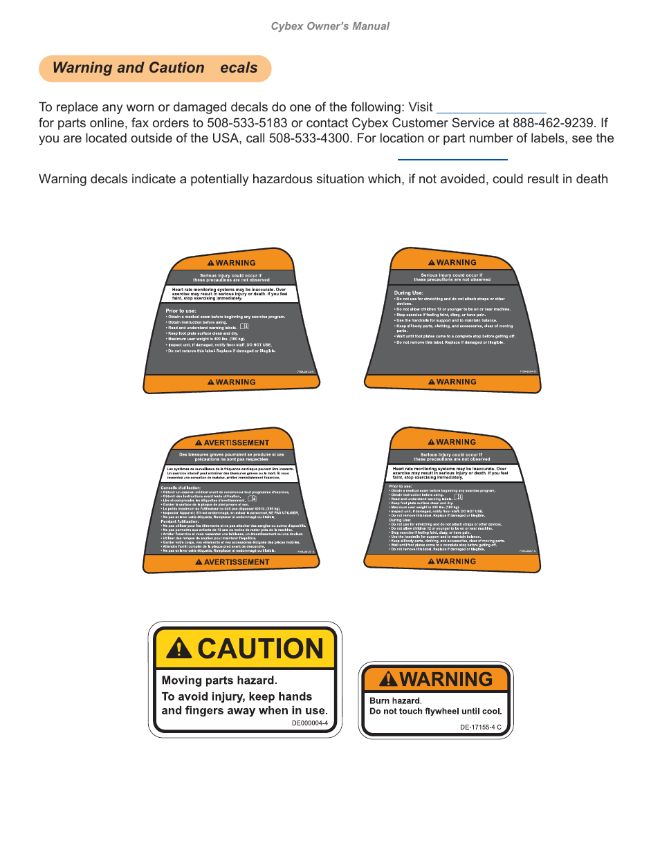 Cybex 626A Arc Trainer User Manual | Page 6 / 94