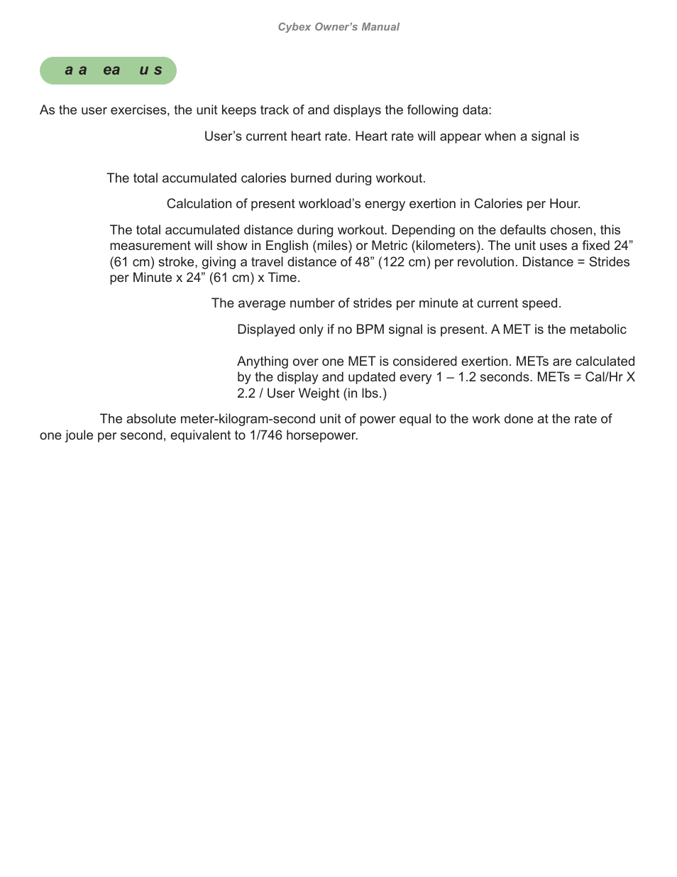 Cybex 626A Arc Trainer User Manual | Page 71 / 94