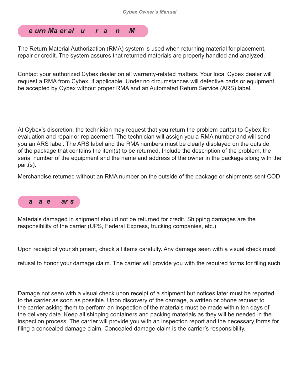 Cybex 626A Arc Trainer User Manual | Page 80 / 94