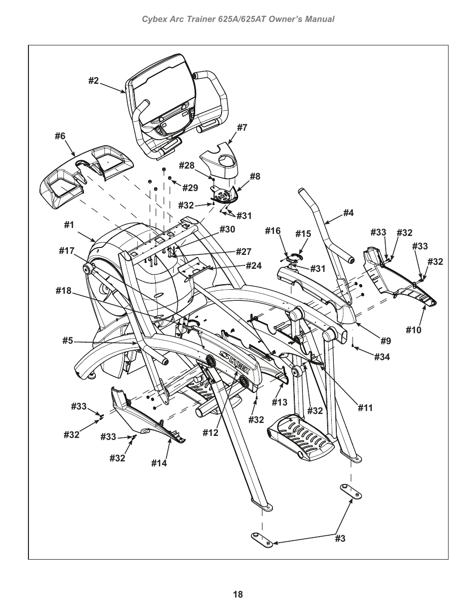 Cybex 625A Arc Trainer User Manual | Page 18 / 94