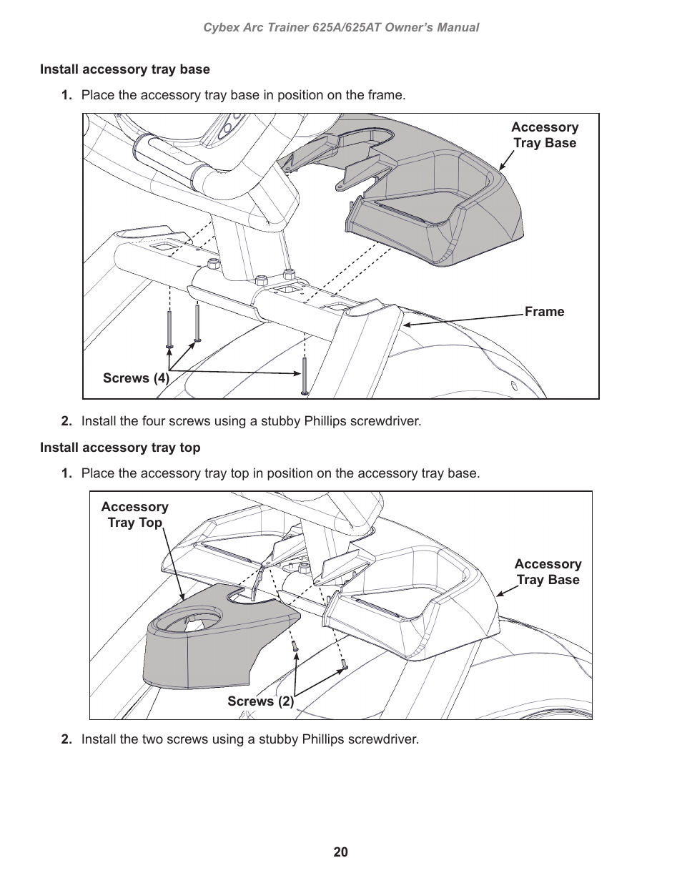 Cybex 625A Arc Trainer User Manual | Page 20 / 94