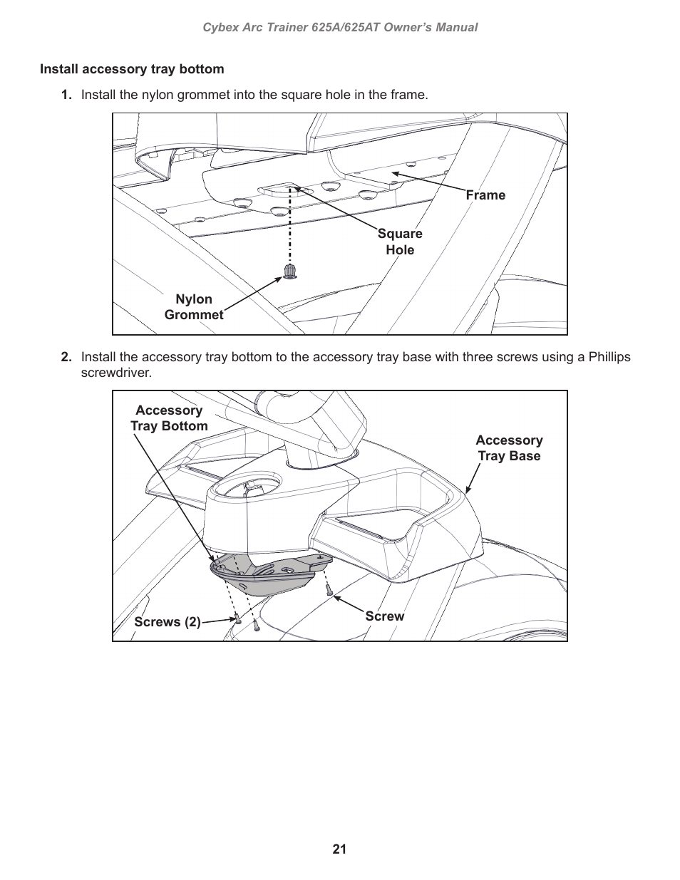 Cybex 625A Arc Trainer User Manual | Page 21 / 94