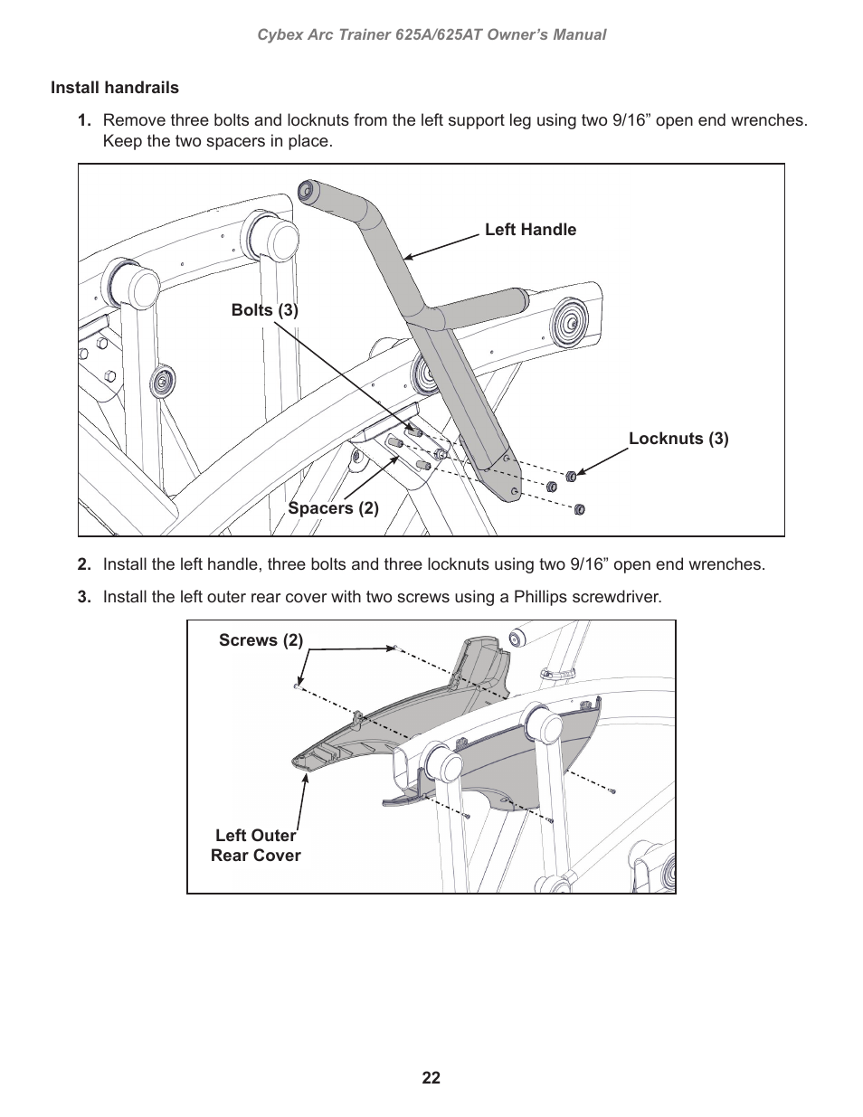 Cybex 625A Arc Trainer User Manual | Page 22 / 94