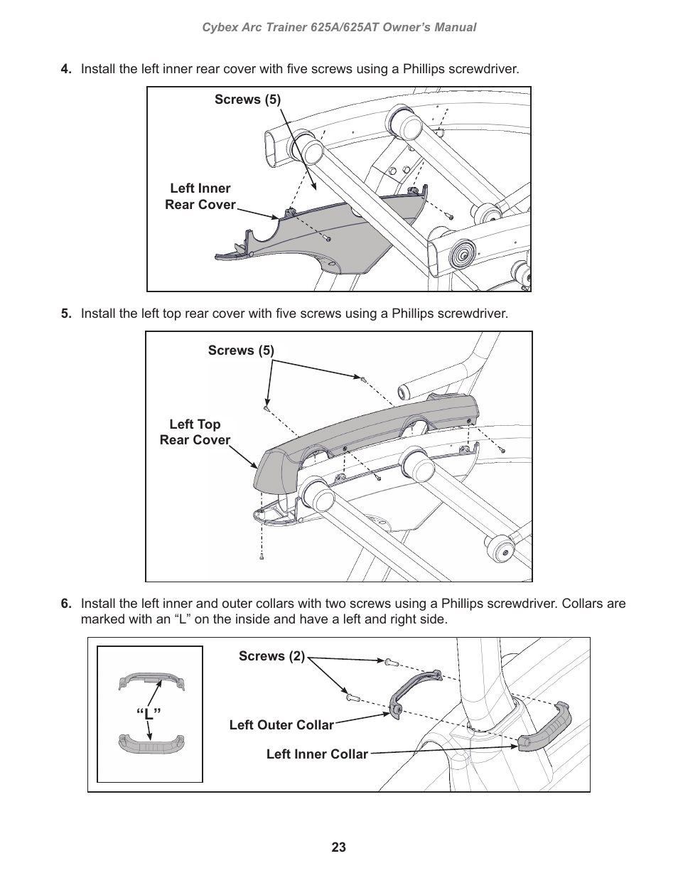 Cybex 625A Arc Trainer User Manual | Page 23 / 94