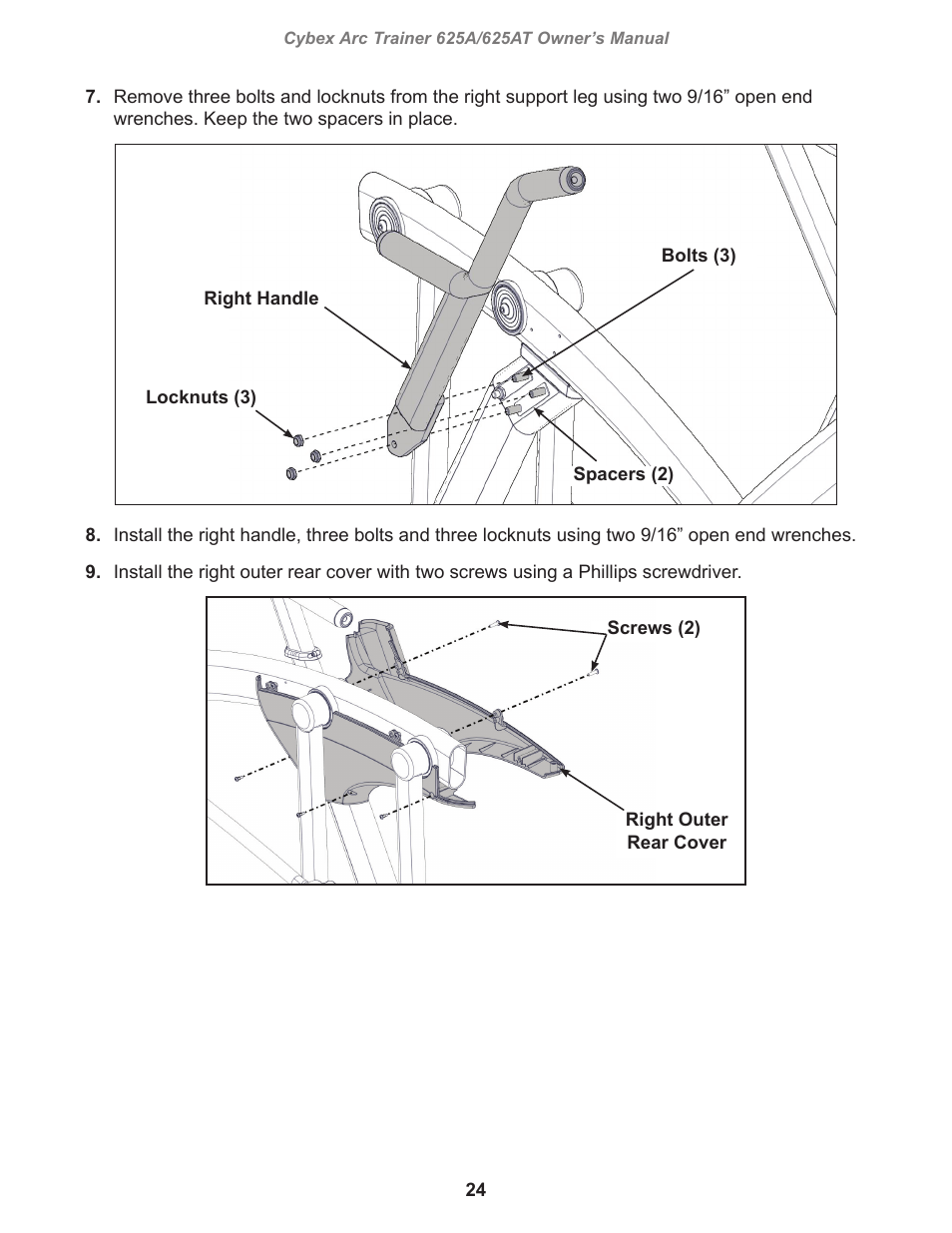 Cybex 625A Arc Trainer User Manual | Page 24 / 94