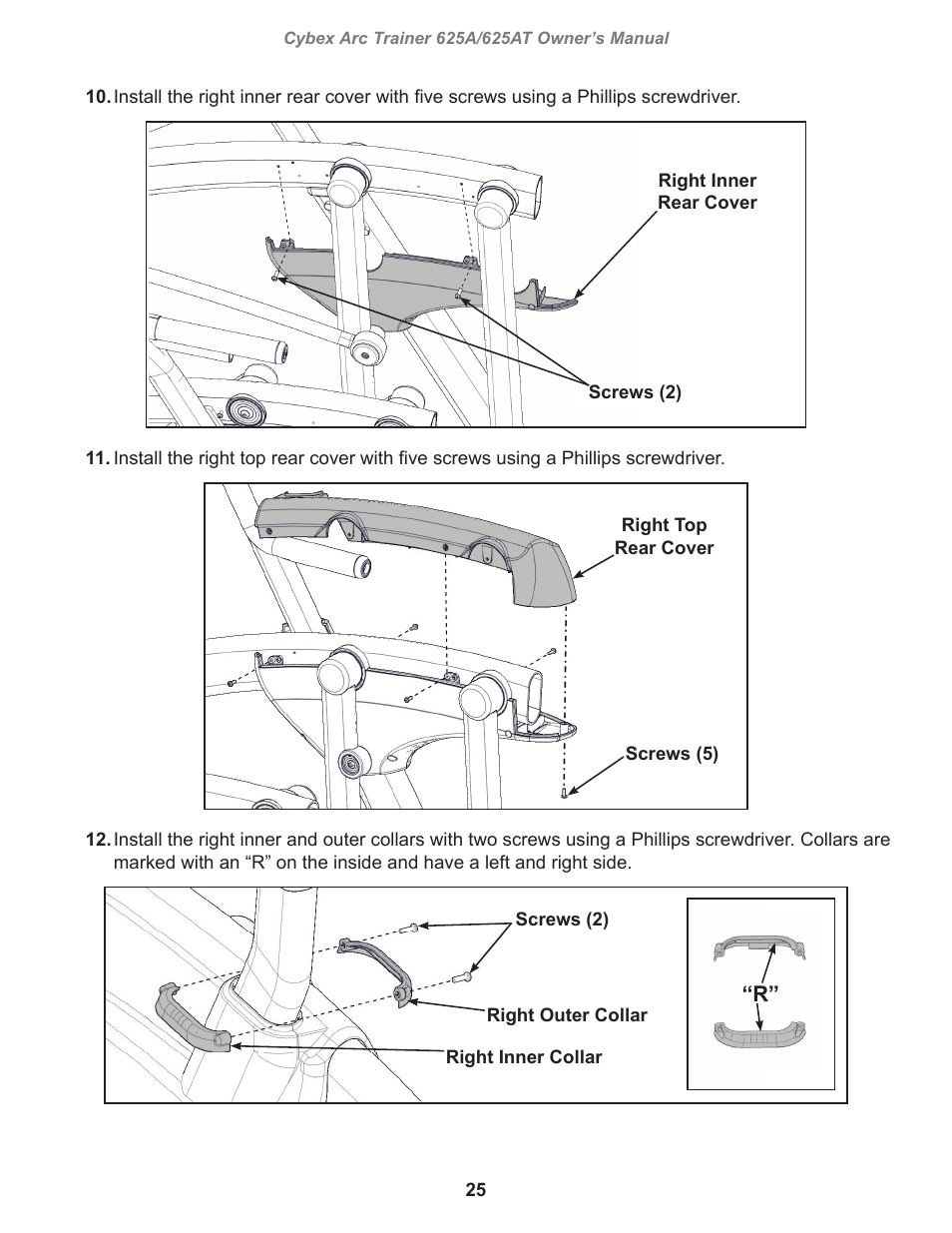 Cybex 625A Arc Trainer User Manual | Page 25 / 94