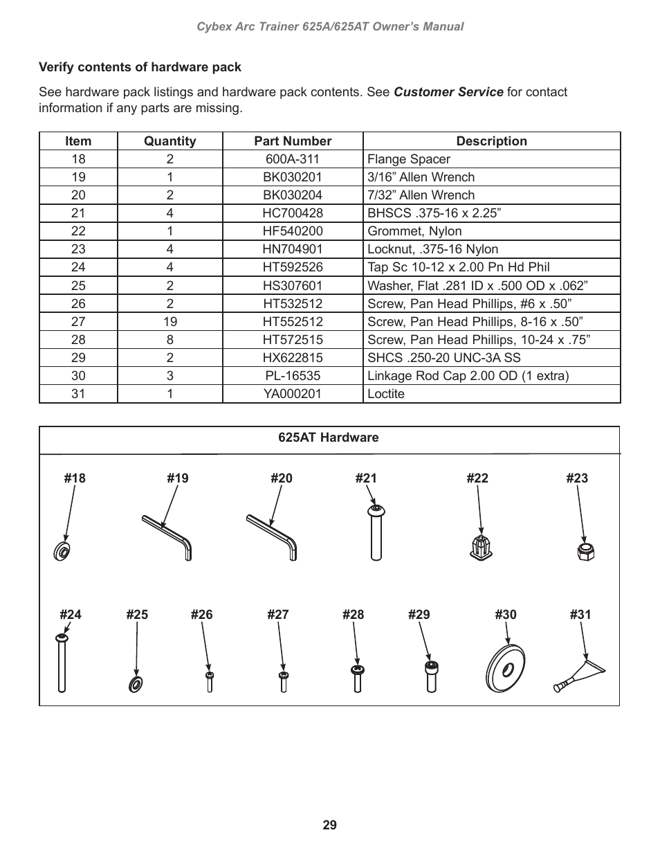 Cybex 625A Arc Trainer User Manual | Page 29 / 94