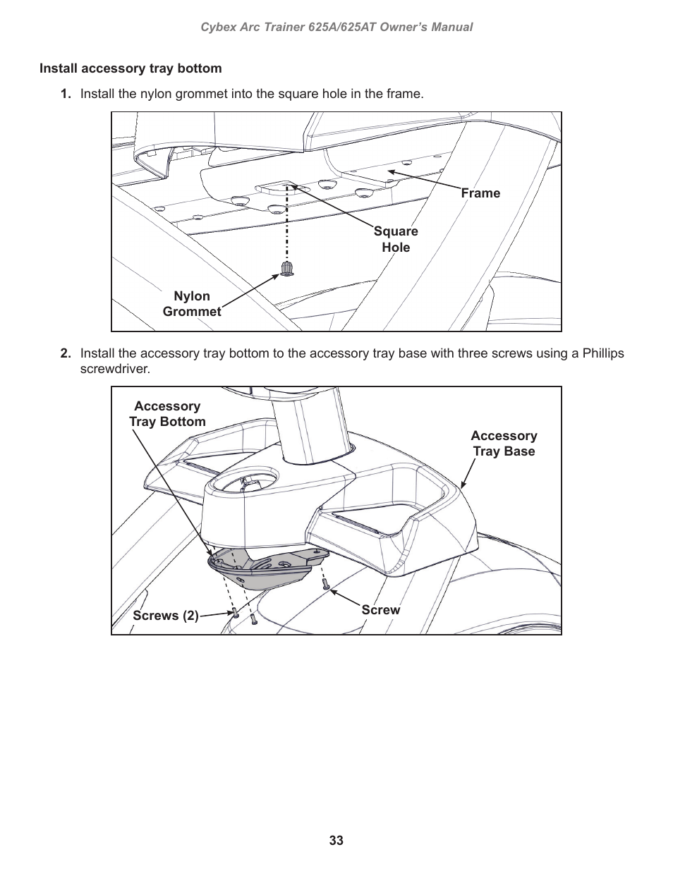 Cybex 625A Arc Trainer User Manual | Page 33 / 94