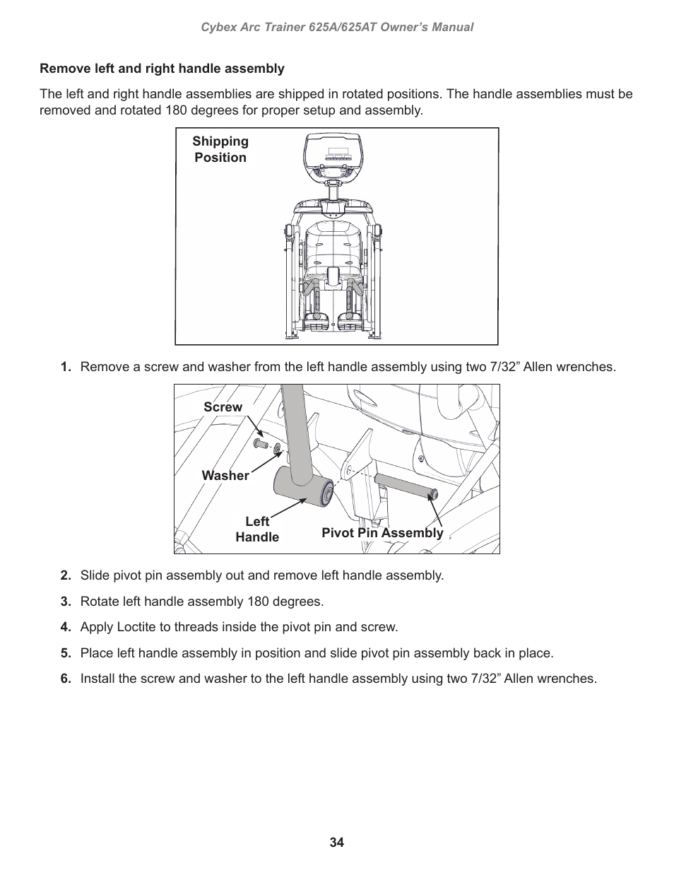 Cybex 625A Arc Trainer User Manual | Page 34 / 94