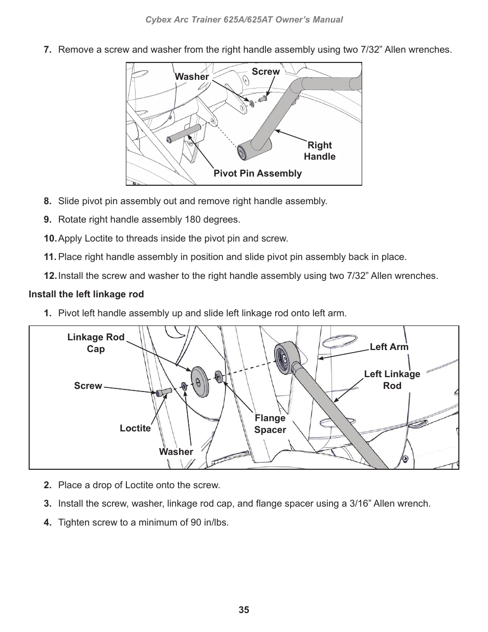 Cybex 625A Arc Trainer User Manual | Page 35 / 94