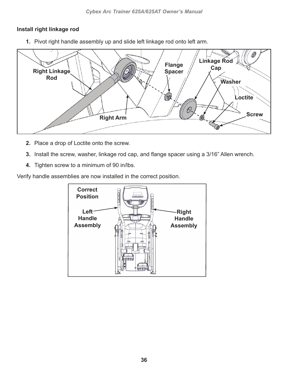 Cybex 625A Arc Trainer User Manual | Page 36 / 94