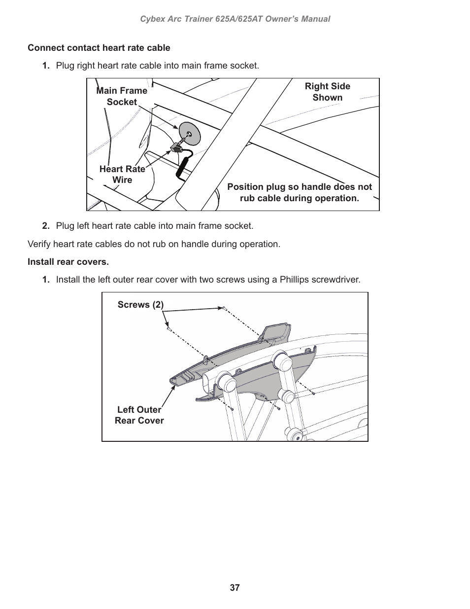 Cybex 625A Arc Trainer User Manual | Page 37 / 94