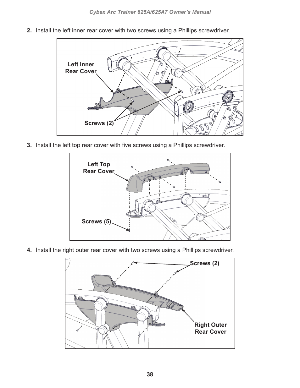 Cybex 625A Arc Trainer User Manual | Page 38 / 94