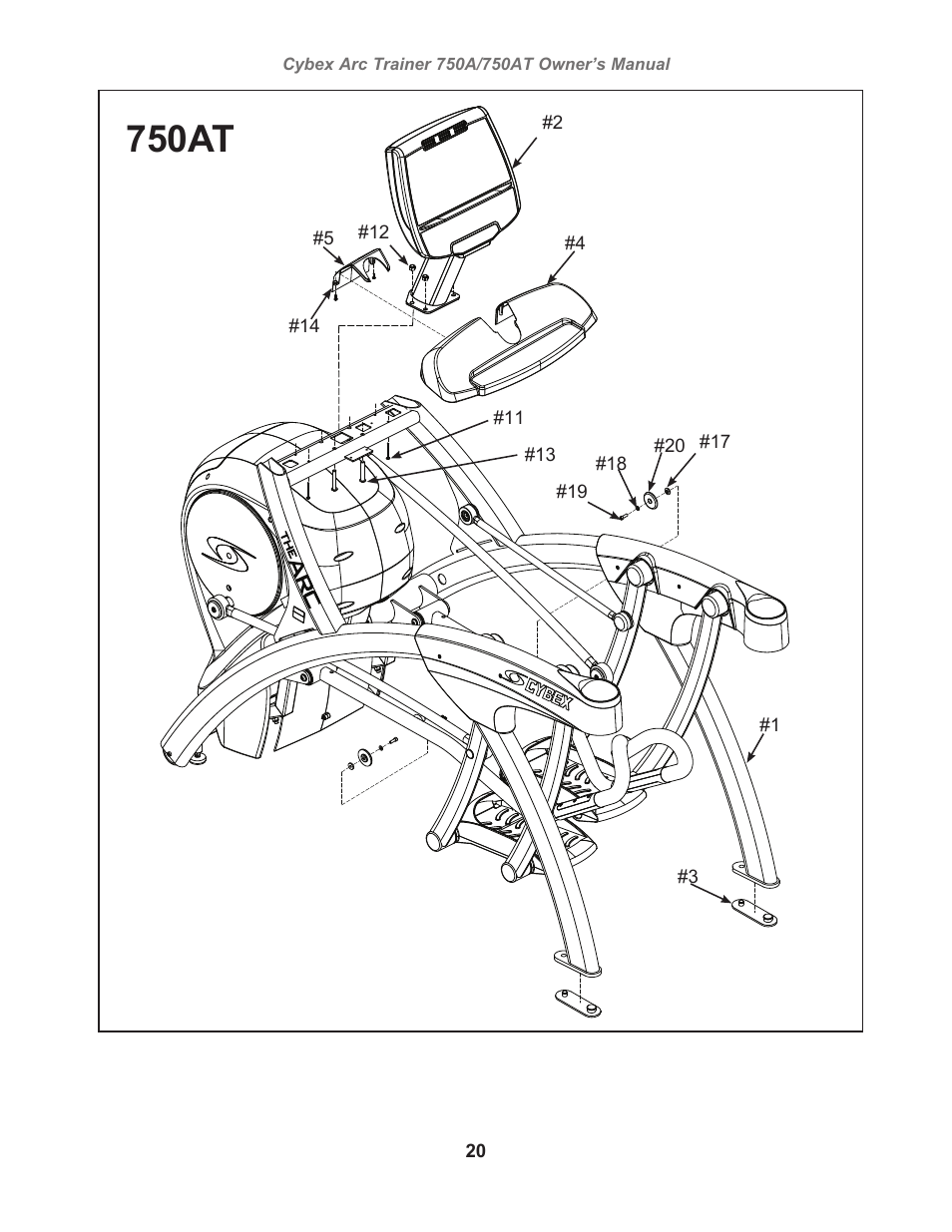 750at | Cybex 750AT Arc Trainer User Manual | Page 20 / 78