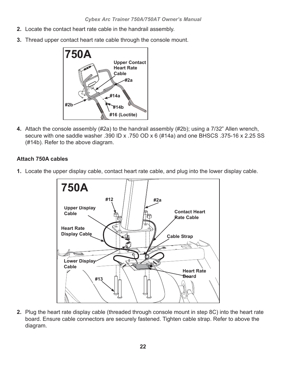 750a | Cybex 750AT Arc Trainer User Manual | Page 22 / 78