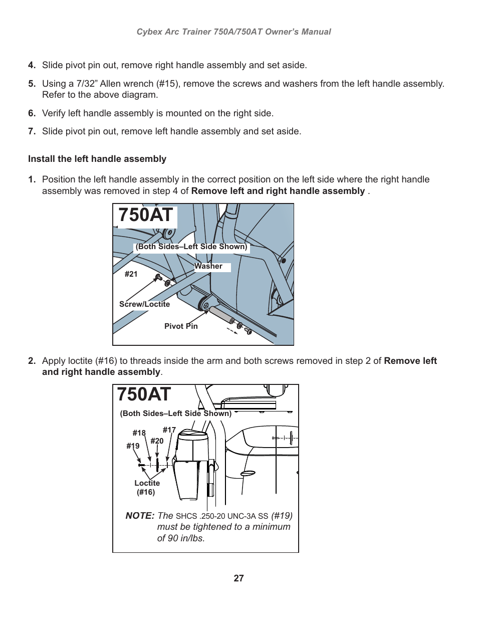 750at | Cybex 750AT Arc Trainer User Manual | Page 27 / 78