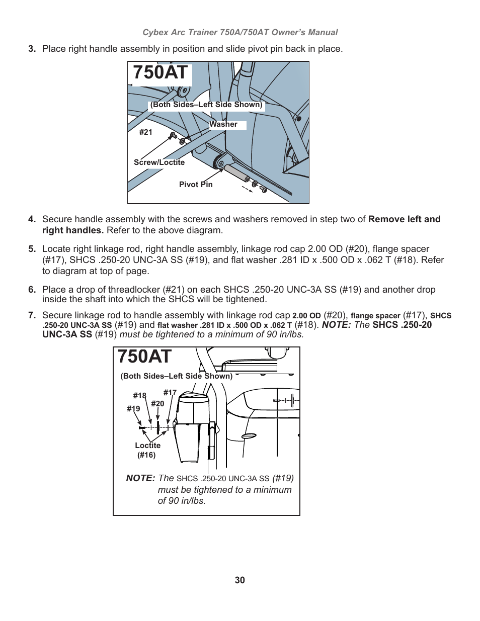 750at | Cybex 750AT Arc Trainer User Manual | Page 30 / 78