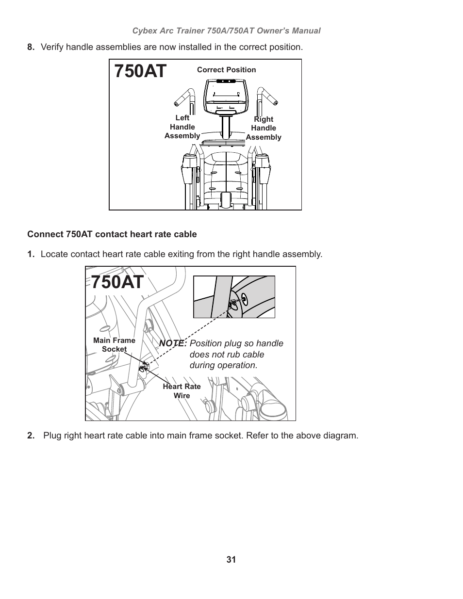750at | Cybex 750AT Arc Trainer User Manual | Page 31 / 78