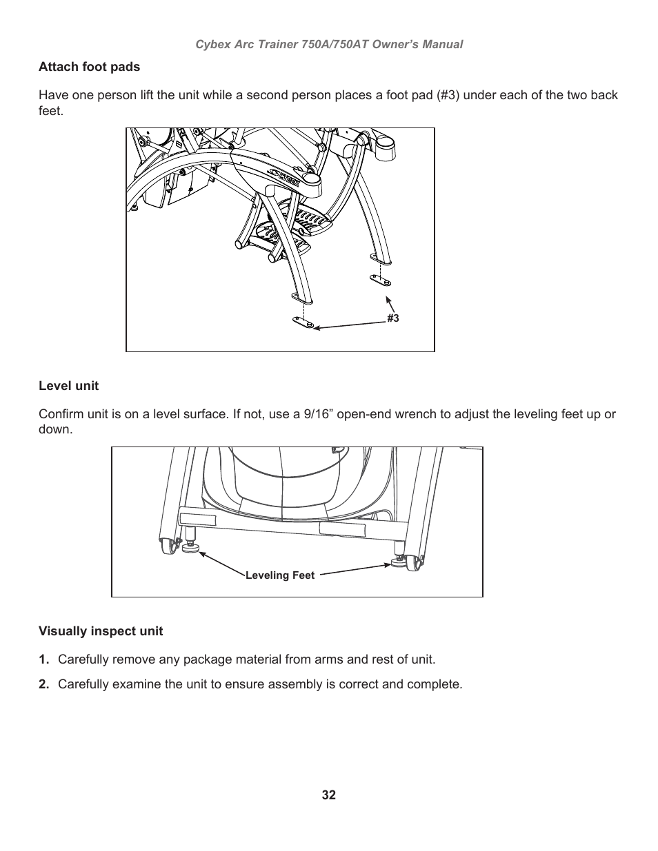 Cybex 750AT Arc Trainer User Manual | Page 32 / 78