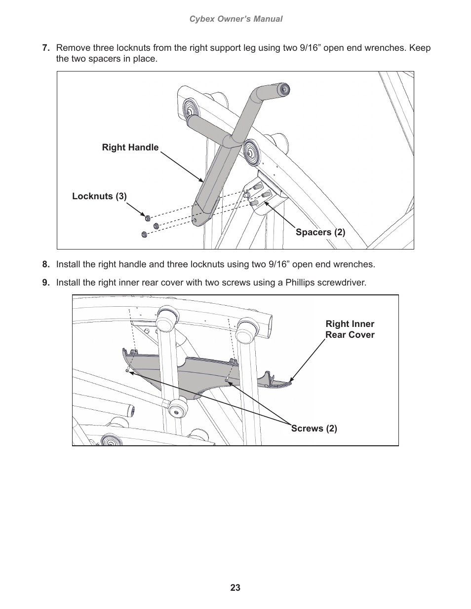 Cybex 770A Arc Trainer User Manual | Page 23 / 96