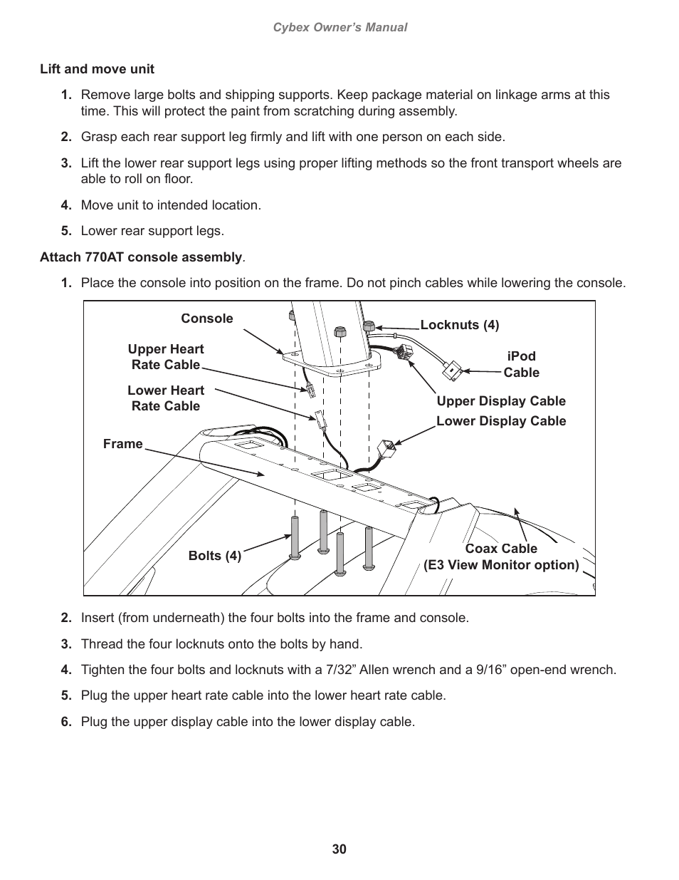 Cybex 770A Arc Trainer User Manual | Page 30 / 96