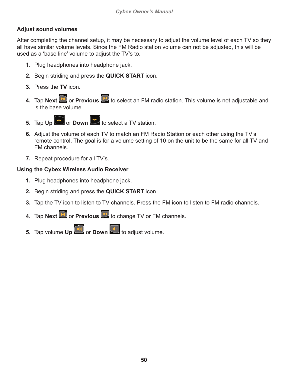 Cybex 770A Arc Trainer User Manual | Page 50 / 96