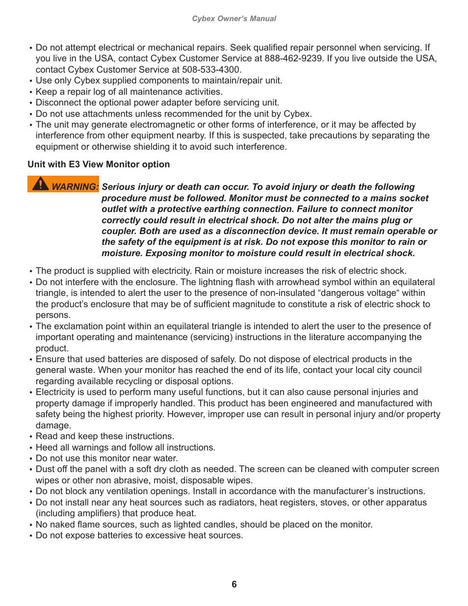 Cybex 770A Arc Trainer User Manual | Page 6 / 96