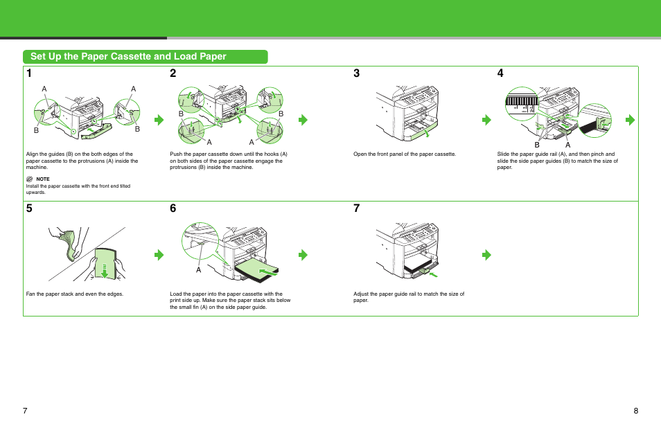 Set up the paper cassette and load paper | Canon ImageCLASS MF4690 User Manual | Page 5 / 22