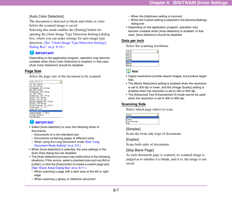 Chapter 8 isis/twain driver settings | Canon DR-X10C User Manual | Page 113 / 155