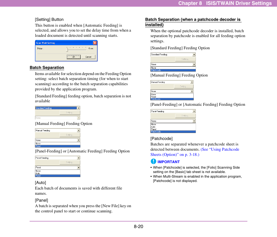 See “batch separation” on p. 8-20.) | Canon DR-X10C User Manual | Page 126 / 155