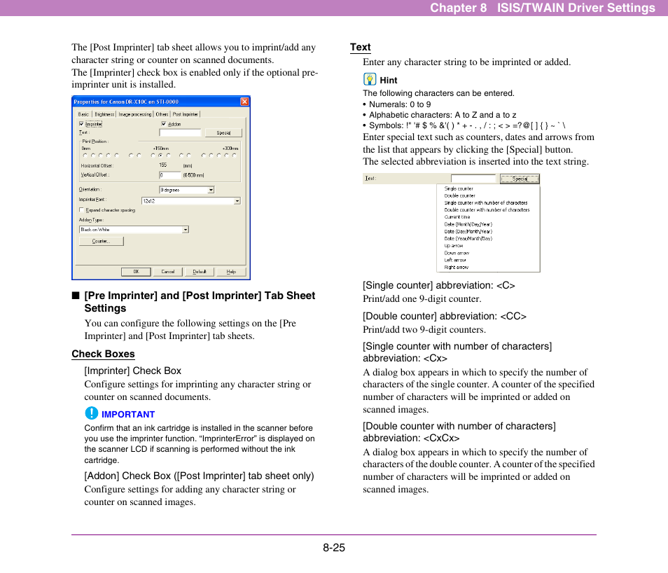 P. 8-25 | Canon DR-X10C User Manual | Page 131 / 155