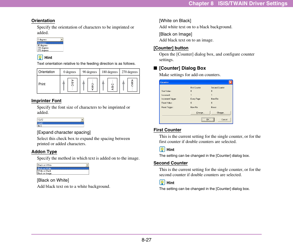 Chapter 8 isis/twain driver settings | Canon DR-X10C User Manual | Page 133 / 155