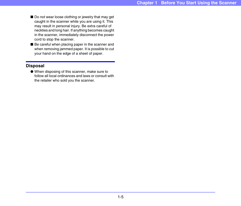 Disposal, Disposal -5 | Canon DR-X10C User Manual | Page 14 / 155