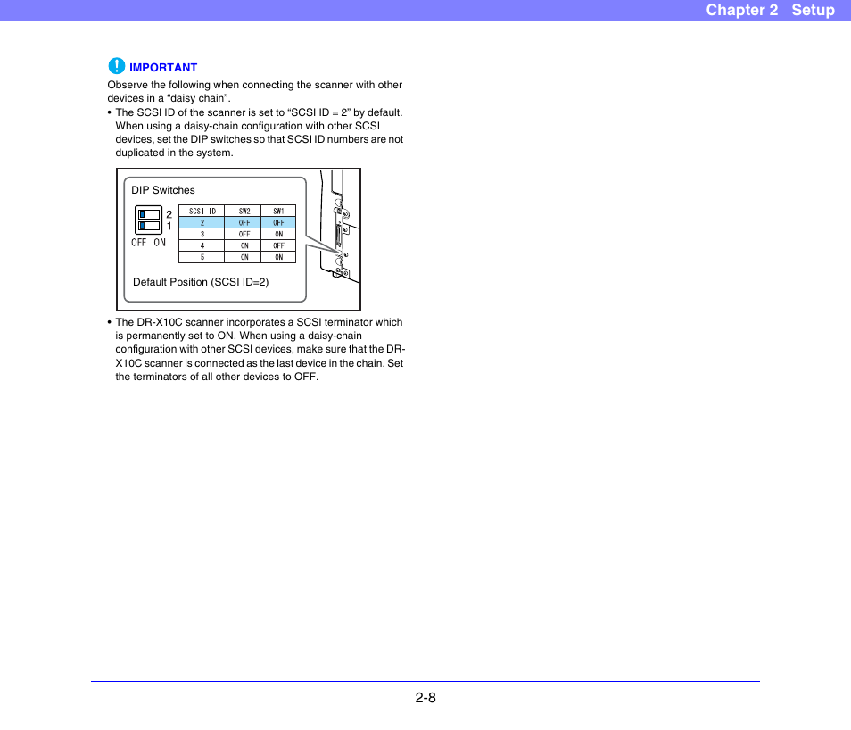 See p. 2-8.), Chapter 2 setup | Canon DR-X10C User Manual | Page 28 / 155