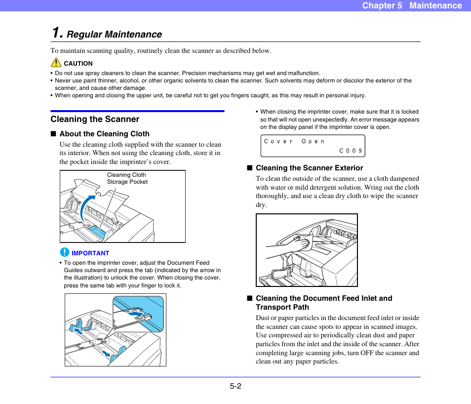 Regular maintenance, Cleaning the scanner, Regular maintenance -2 | Cleaning the scanner -2 | Canon DR-X10C User Manual | Page 67 / 155