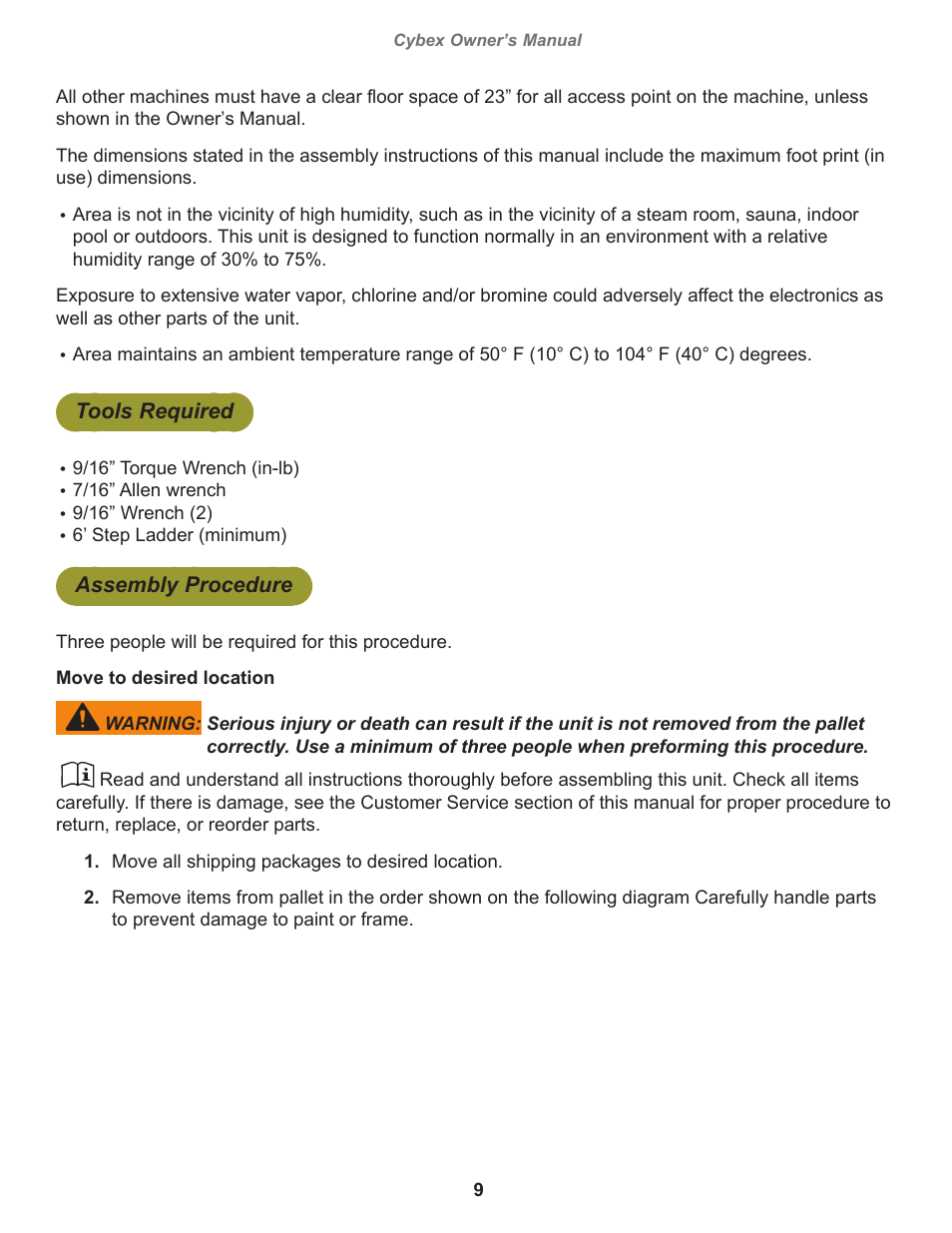 Cybex 19061 Big Iron Combo Bench User Manual | Page 9 / 22