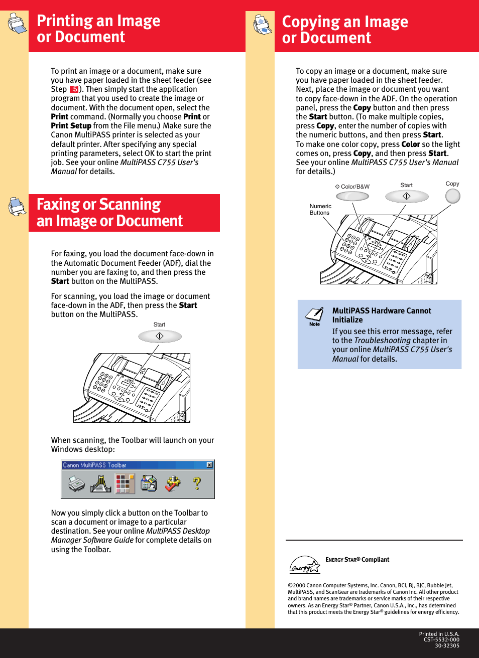 Copying an image or document | Canon MultiPASS Printer C755 User Manual | Page 7 / 7