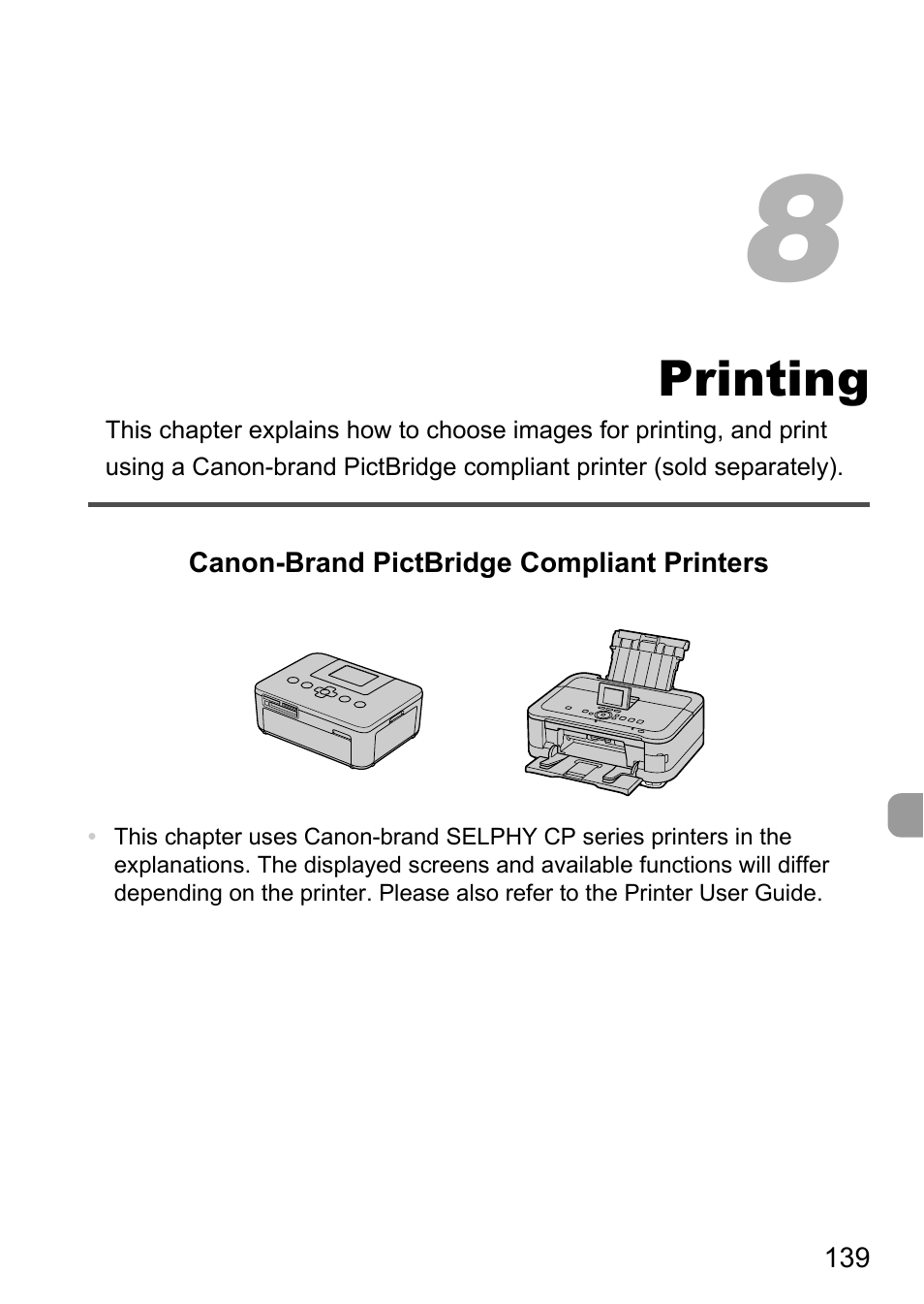 8 printing, Printing | Canon IXUS 1100 HS User Manual | Page 139 / 209