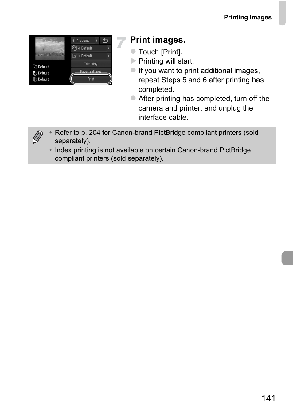 141 print images | Canon IXUS 1100 HS User Manual | Page 141 / 209