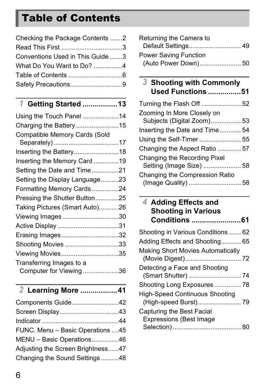 Canon IXUS 1100 HS User Manual | Page 6 / 209