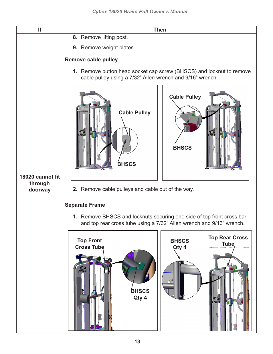 Cybex 18020 Bravo Pull User Manual | Page 13 / 32