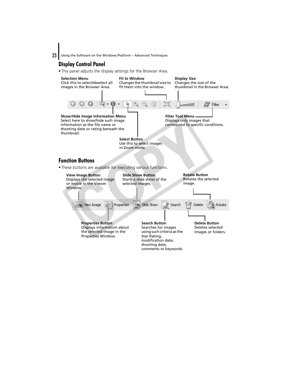 P. 23), El (p. 23), Co py | Canon CDP-E074-030 User Manual | Page 23 / 64