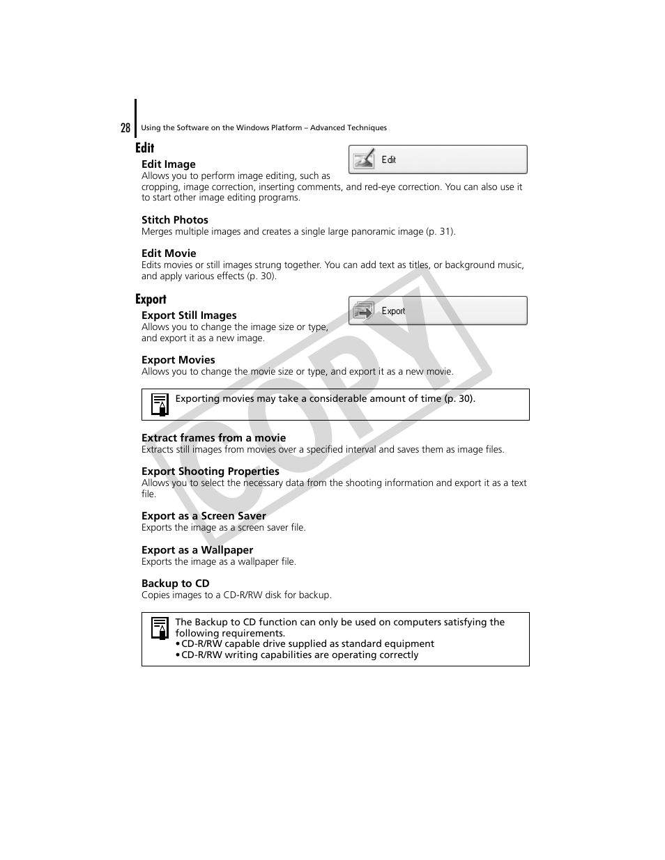 Co py | Canon CDP-E074-030 User Manual | Page 28 / 64