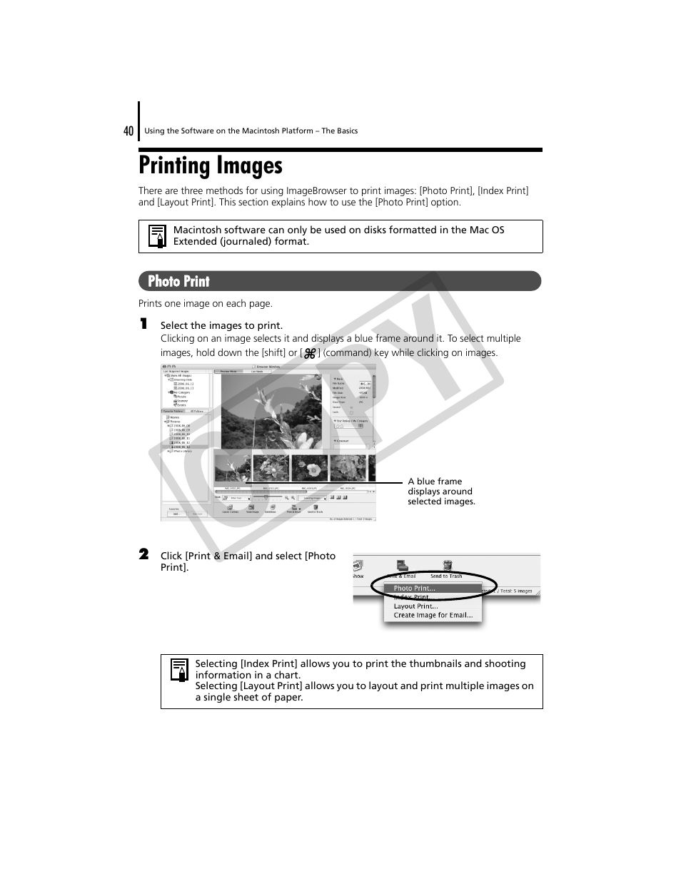 Printing images, P. 40), Co py | Canon CDP-E074-030 User Manual | Page 40 / 64