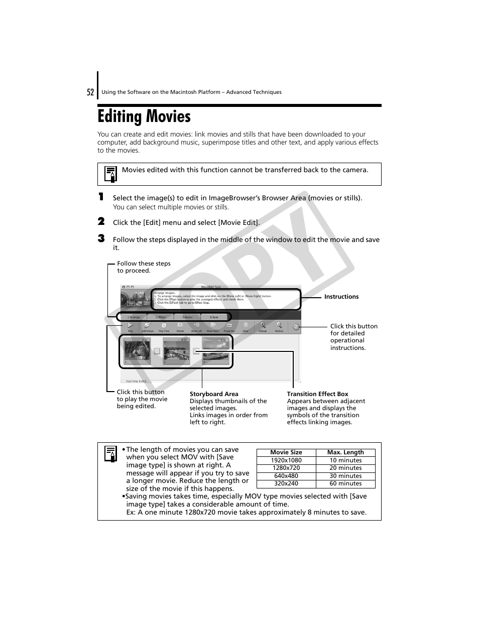 Editing movies, P. 52), Co py | Canon CDP-E074-030 User Manual | Page 52 / 64